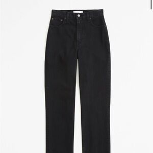 A&F Curve Love 90s Straight Black Jeans